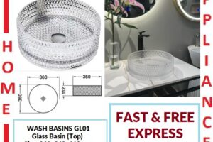 AALTO WASH BASINS  (Top)  GL01 ( Translucent Glass ) / FREE EXPRESS DELIVERY