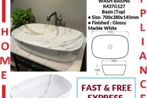 AALTO WASH BASINS  (Top)  K437G127 ( Glossy Marble White ) / FREE EXPRESS DELIVERY