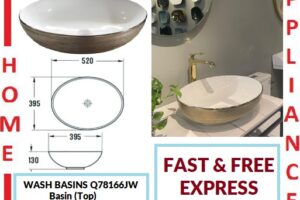 AALTO WASH BASINS (Top) Q78166JW ( Gold + White ) / FREE EXPRESS DELIVERY