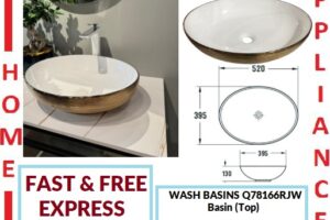 AALTO WASH BASINS  (Top) Q78166RJW ( Brushed Rose Gold + White ) / FREE EXPRESS DELIVERY