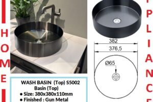AALTO WASH BASIN (Top) S5002 ( Gun Metal ) / FREE EXPRESS DELIVERY