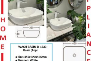 AALTO WASH BASIN (Top) D-1333 ( White ) / FREE EXPRESS DELIVERY