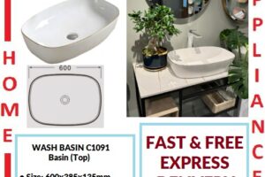 AALTO WASH BASIN (Top) C1091 ( White + Gold Rim ) / FREE EXPRESS DELIVERY