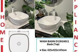 AALTO WASH BASIN (Top) D1301H011 ( White + Silver ) / FREE EXPRESS DELIVERY