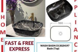 AALTO WASH BASIN  (Top) D1302H197  ( Black Marble ) / FREE EXPRESS DELIVERY