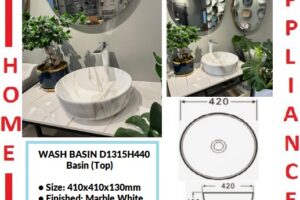 AALTO WASH BASIN (Top) D1315H440 ( Marble White ) / FREE EXPRESS DELIVERY