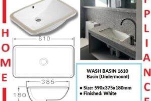 AALTO WASH BASIN (Undermount) 1610 ( White ) / FREE EXPRESS DELIVERY