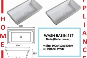 AALTO WASH BASIN (Undermount) 517 ( White ) / FREE EXPRESS DELIVERY