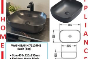 AALTO WASH BASIN (Top) 78105MB ( Matte Black ) / FREE EXPRESS DELIVERY