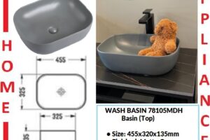 AALTO WASH BASIN (Top) 78105MDH ( Matte Grey ) / FREE EXPRESS DELIVERY