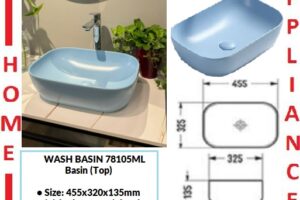 AALTO WASH BASIN  (Top) 78105ML ( Matte Light Blue ) / FREE EXPRESS DELIVERY