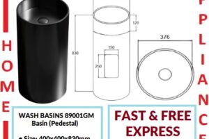 AALTO WASH BASINS (Pedestal) 89001GM ( Gun Metal ) / FREE EXPRESS DELIVERY