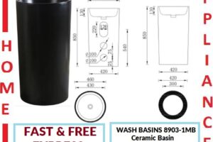 AALTO WASH BASINS ( Ceramic Basin ) 8903-1MB ( Matte Black ) / FREE EXPRESS DELIVERY