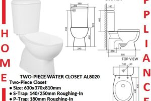 AALTO TWO-PIECE WATER CLOSET AL8020 ( WHITE ) / FREE EXPRESS DELIVERY