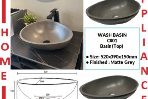 AALTO WASH BASIN  (Top) C001 ( Matte Grey ) / FREE EXPRESS DELIVERY