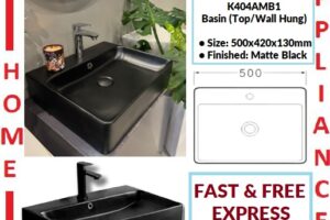 AALTO WASH BASIN (Top/Wall Hung) K404AMB1 ( Matte Black ) / FREE EXPRESS DELIVERY