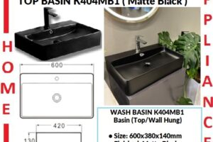 AALTO WASH BASIN (Top/Wall Hung) K404MB1 ( Matte Black ) / FREE EXPRESS DELIVERY