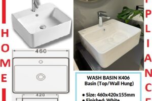 AALTO WASH BASIN  (Top/Wall Hung) K406 ( White ) / FREE EXPRESS DELIVERY