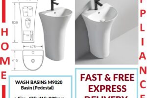 AALTO WASH BASINS (Pedestal) M9020 ( White ) / FREE EXPRESS DELIVERY