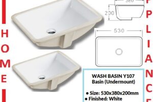 AALTO WASH BASIN (Undermount) Y107 ( White ) / FREE EXPRESS DELIVERY