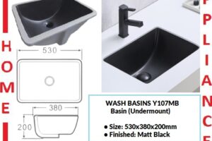 AALTO WASH BASINS (Undermount) Y107MB ( Matt Black ) / FREE EXPRESS DELIVERY