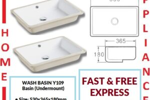 AALTO WASH BASIN (Undermount) Y109 ( White ) / FREE EXPRESS DELIVERY