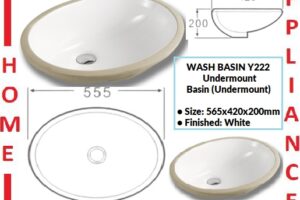 AALTO WASH BASIN (Undermount) Y222 ( White ) / FREE EXPRESS DELIVERY
