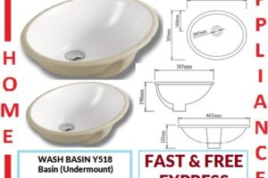 AALTO WASH BASIN (Undermount) Y518 ( White ) / FREE EXPRESS DELIVERY