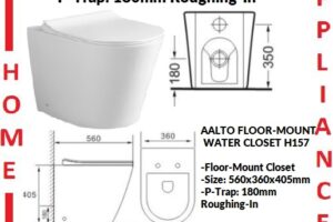 AALTO FLOOR-MOUNT WATER CLOSET H157 ( WHITE ) / FREE EXPRESS DELIVERY