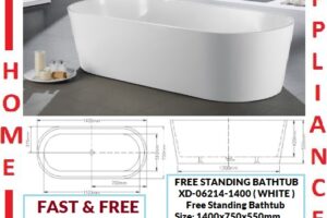 AALTO FREE STANDING BATHTUB XD-06214-1400 ( WHITE ) / FREE EXPRESS DELIVERY