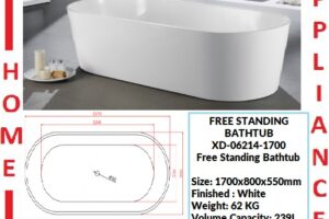 AALTO FREE STANDING BATHTUB XD-06214-1700 ( WHITE ) / FREE EXPRESS DELIVERY