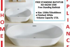 AALTO FREE STANDING BATHTUB XD-06258-1500 ( WHITE ) / FREE EXPRESS DELIVERY