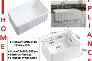 AALTO FIRECLAY SINK  2418 ( White Glaze ) / FREE EXPRESS DELIVERY