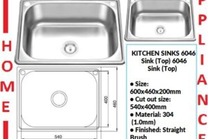 AALTO KITCHEN SINKS (Top) 6046 ( Straight Brush ) / FREE EXPRESS DELIVERY