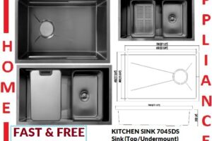 AALTO KITCHEN SINK  (Top/Undermount) 7045DS ( Honeycomb Black ) / FREE EXPRESS DELIVERY
