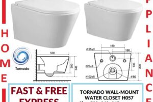 AALTO TORNADO TECHNOLOGY WALL-MOUNT WATER CLOSET H057 / FREE EXPRESS DELIVERY