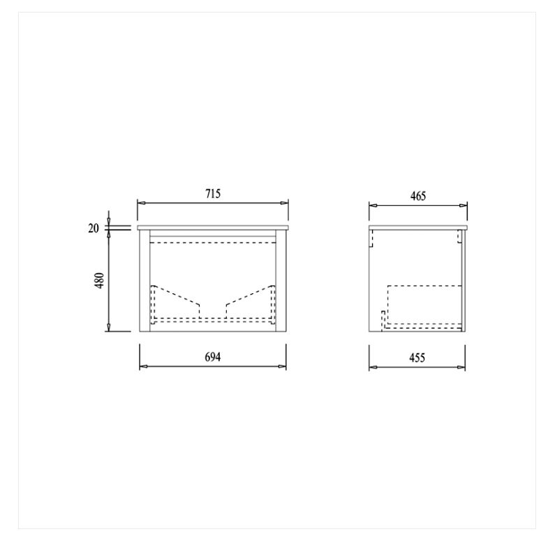 AALTO Basin Cabinet P6046-P10/P7046-P10/P8046-P10 ( Greige ) / FREE EXPRESS DELIVERY - Image 7