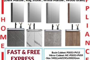 AALTO BASIN & MIRROR CABINET P3053-PV & MC-P3053-PV ( DARK MARBLE , RAG STONE , WHITE MARBLE , WOOD GRAIN ) / FREE EXPRESS DELIVERY