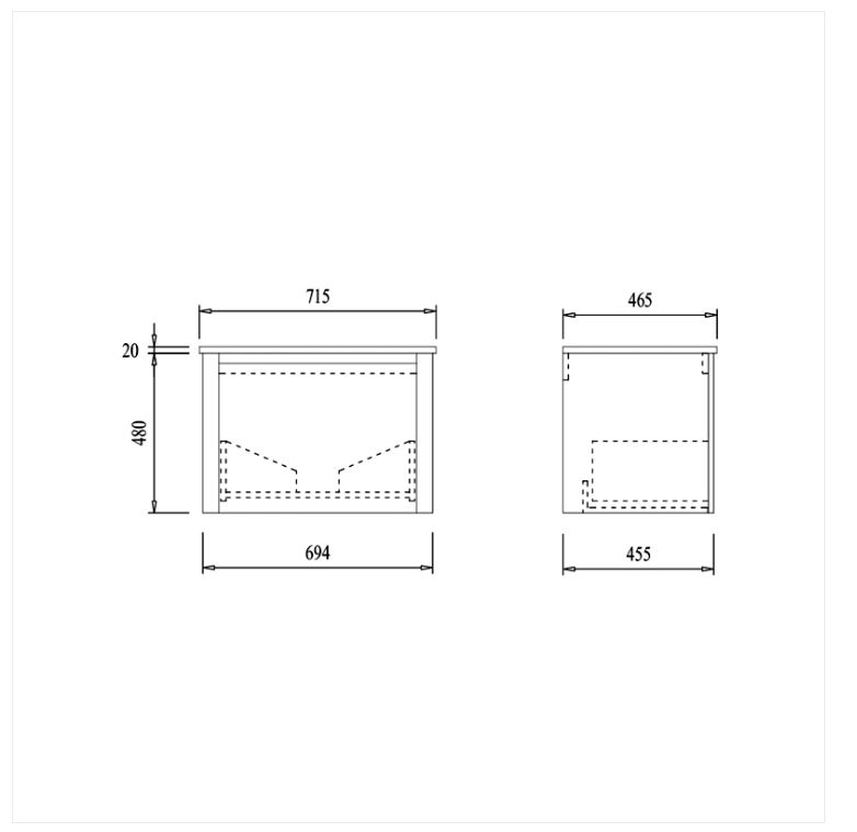 AALTO Basin Cabinet P6046-PV06/P7046-PV06/P8046-PV06 ( Burly Wood ) / FREE EXPRESS DELIVERY - Image 5