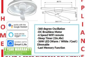 AALTO TRISTAR TOFAN 3 WITH ( DC MOTOR , 6 SPEED WIFI REMOTE , 36W LED ) / FREE EXPRESS DELIVERY