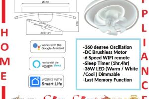AALTO TRISTAR TOFAN 7 CEILING FAN WITH ( DC MOTOR , 6 SPEED WIFI REMOTE ) / FREE EXPRESS DELIVERY