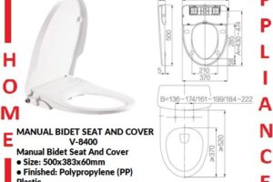AALTO MANUAL BIDET SEAT AND COVER V-8400 / FREE EXPRESS DELIVERY