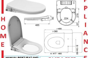 AALTO MANUAL BIDET SEAT AND COVER V-8900 / FREE EXPRESS DELIVERY